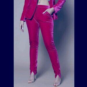 Fashion Nova Luxe Tiana Pink Velvet Skinny Pants XL